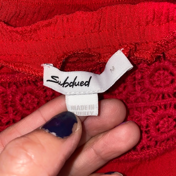 Subdued Red Long Sleeve Off The Shoulder Size M - Picture 4 of 5